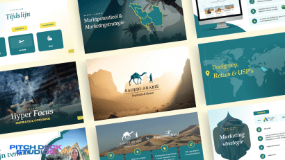Saoedi - Arabie. Pitch Deck presentation showcasing cinematic designs and professional pitch decks.