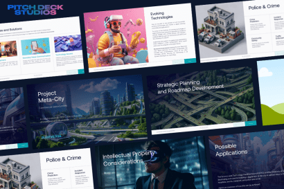 Project Meta-City. Pitch Deck presentation showcasing cinematic designs and professional pitch decks.