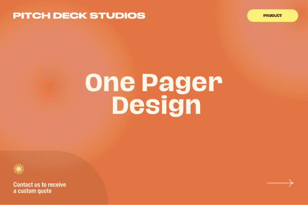 Pitch Deck Studios Presentation Design one pager