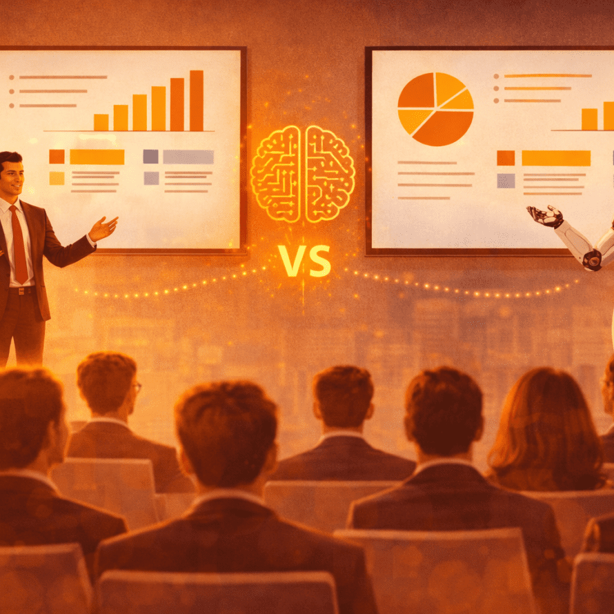 AI presentation design vs. human design. What delivers better presentation results?