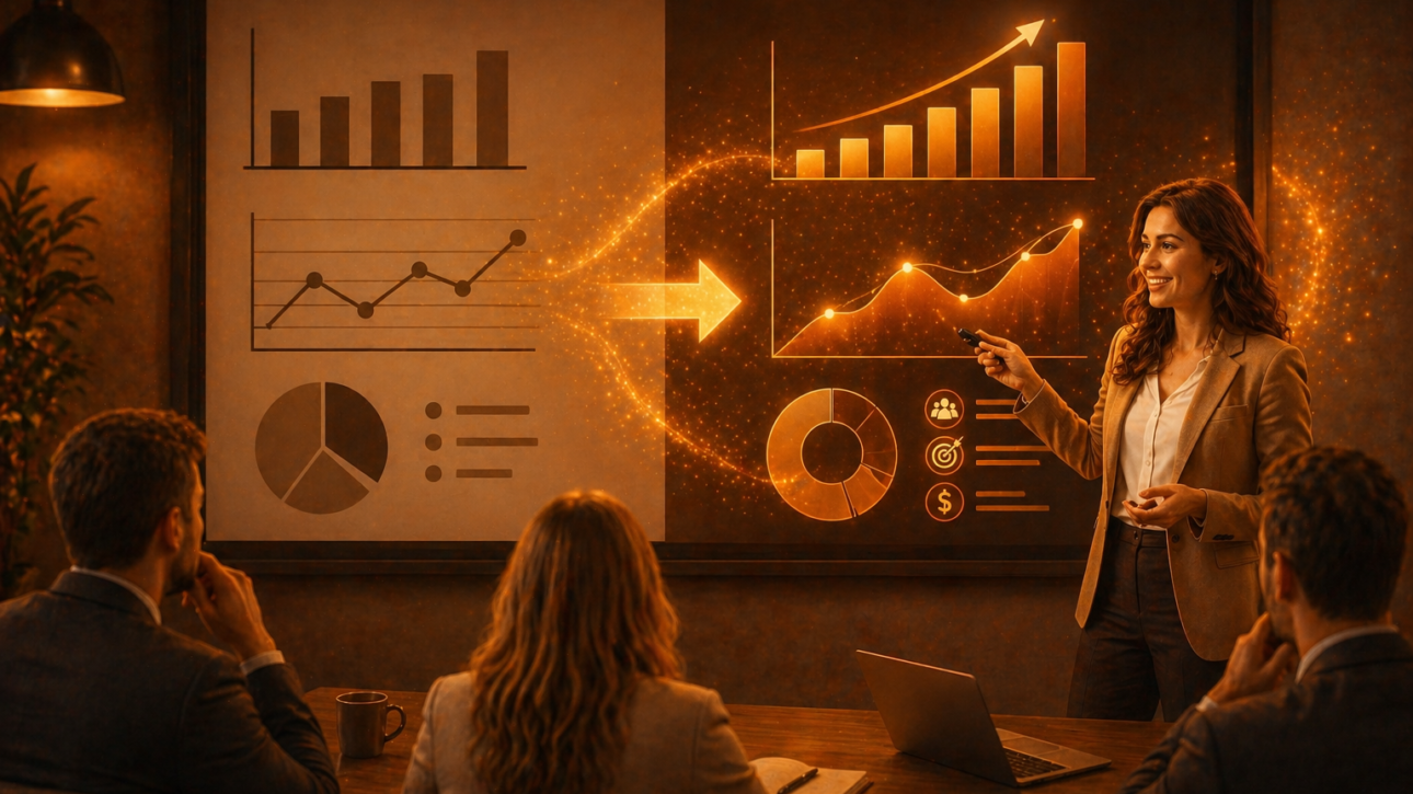 Visualize data. How to turn boring charts into compelling visual stories